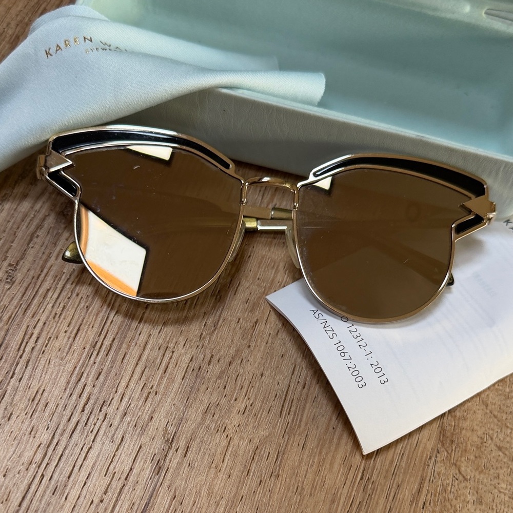 Karen Walker Metallic Gold Sunglasses
